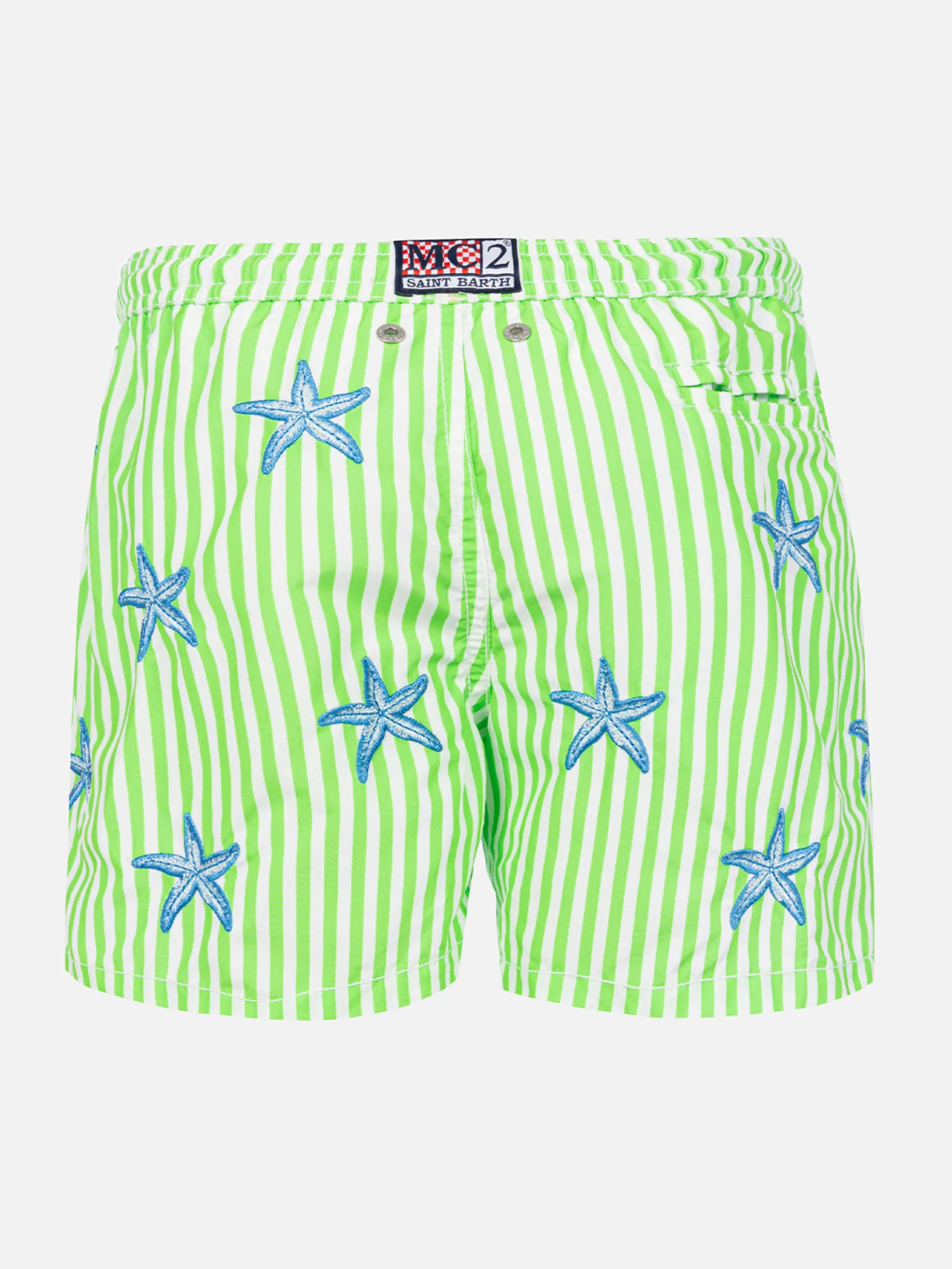 Klassische Badeshorts für Jungen mit Seestern-Stickerei