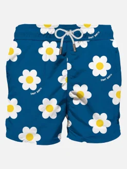 Klassische Herren-Badeshorts mit Gänseblümchen-Print