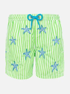 Klassische Herren-Badeshorts mit Seestern-Stickerei