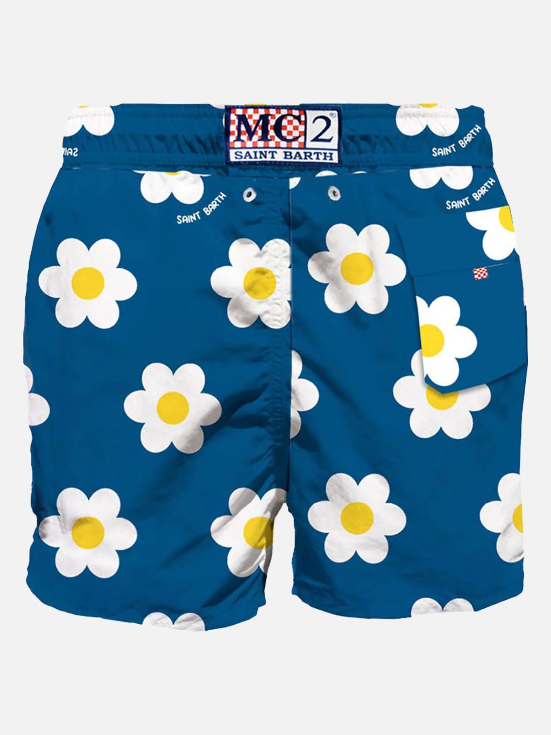 Klassische Herren-Badeshorts mit Gänseblümchen-Print