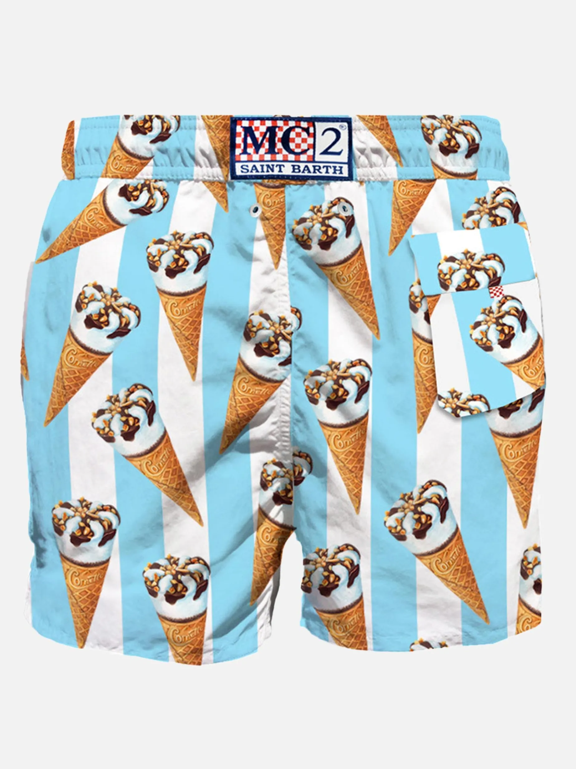 Klassische Herren-Badeshorts mit Cornetto-Print | ALGIDA® SONDEREDITION