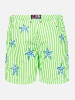 Klassische Herren-Badeshorts mit Seestern-Stickerei