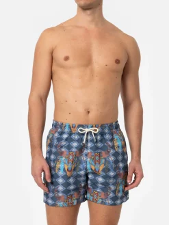 Klassische Herren-Badeshorts mit Aufdruck