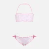 Klassischer Bandeau-Bikini Emy für Mädchen mit Gänseblümchen-Stickerei
