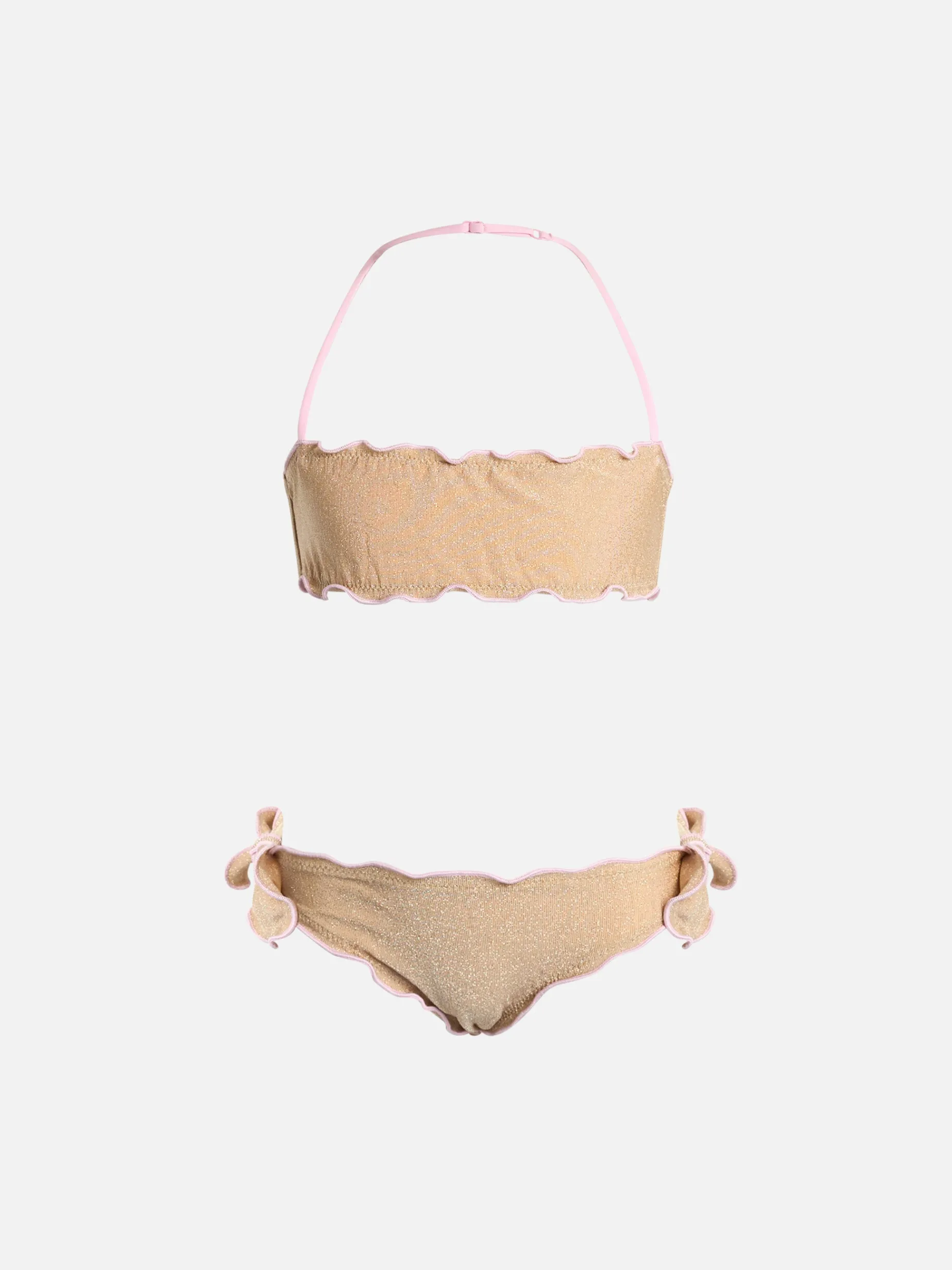 Klassischer Bandeau-Bikini Emy aus Lurex für Mädchen