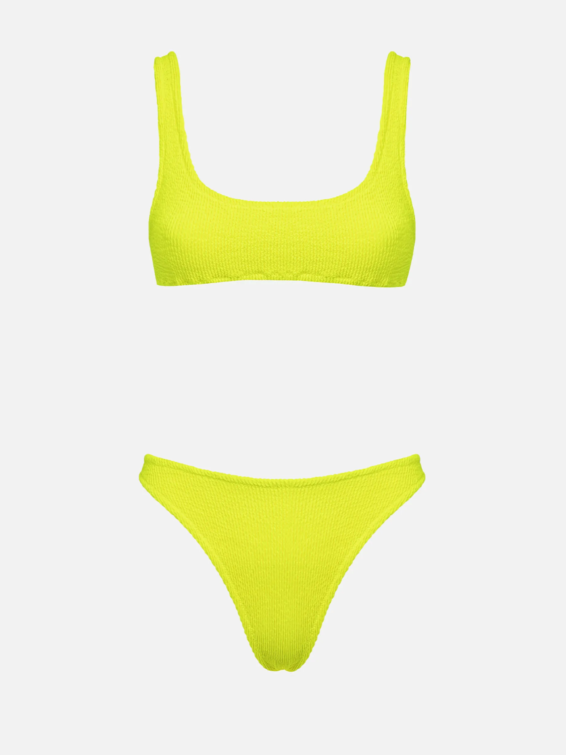 Klassischer Crinkle-Bikini für Damen in Neongelb, Naima Naomi