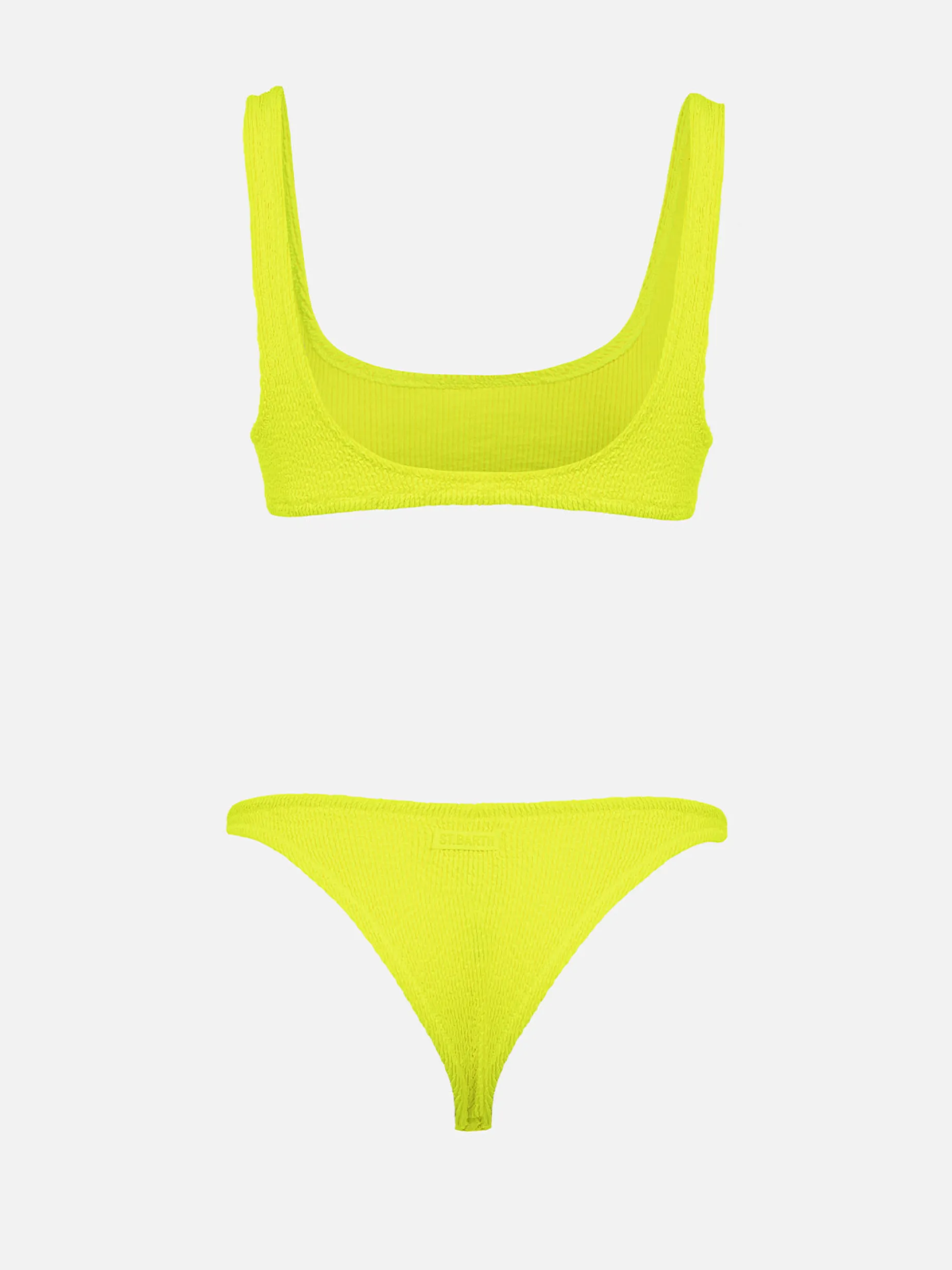Klassischer Crinkle-Bikini für Damen in Neongelb, Naima Naomi