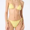 Klassischer Damen-Triangel-Bikini aus Seersucker Sagittarius Miami