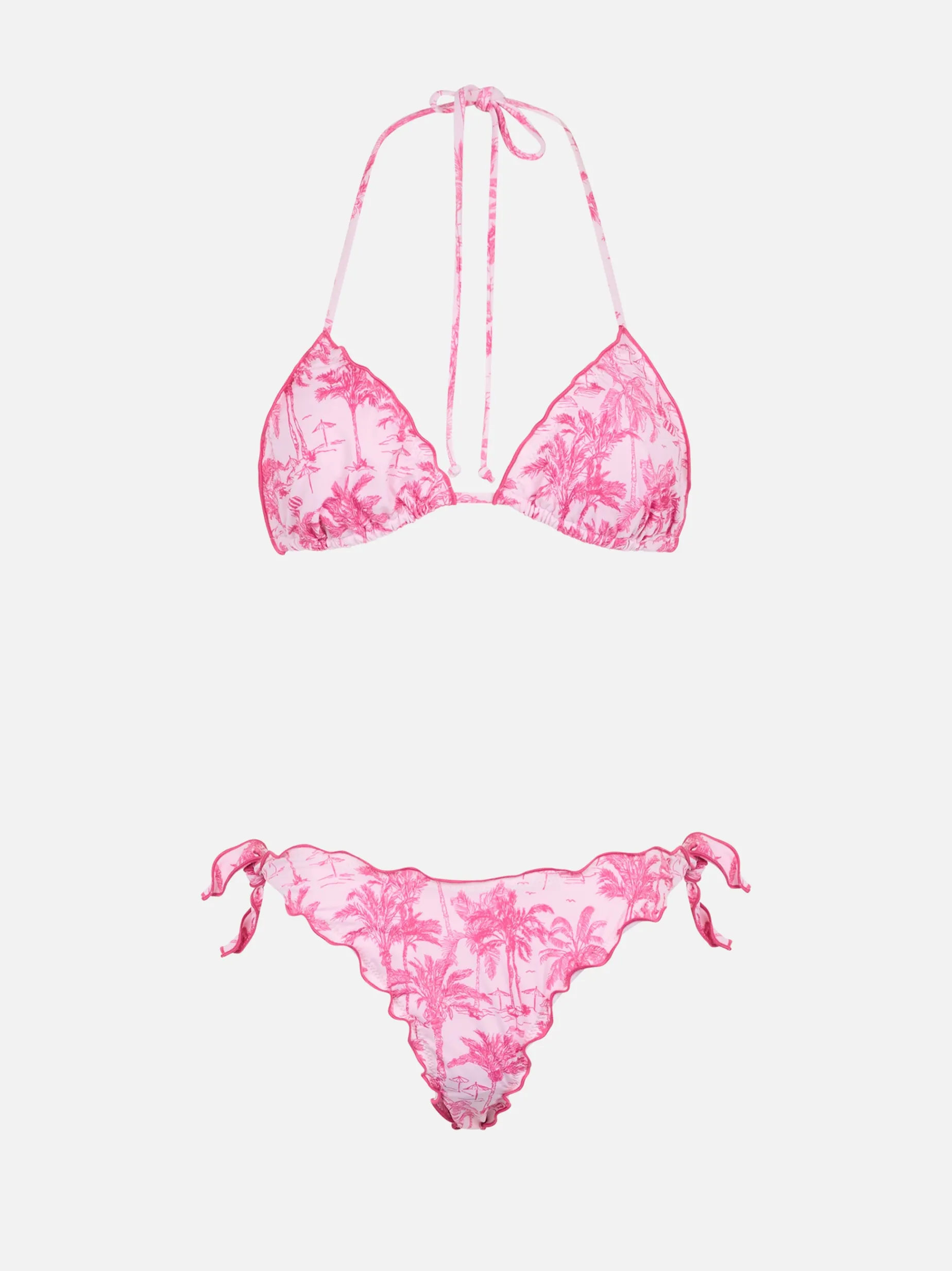 Klassischer Damen-Triangel-Bikini „Toile de Jouy“ Sagittarius Moon