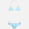 Klassischer Mädchen-Triangel-Bikini Cris mit geprägtem Herz-Print