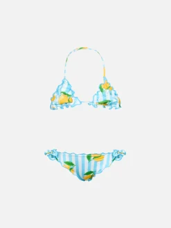 Klassischer Mädchen-Triangel-Bikini Cris mit Zitronenprint