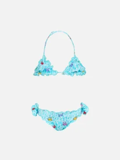 Klassischer Mädchen-Triangel-Bikini Cris mit Krabben-Print