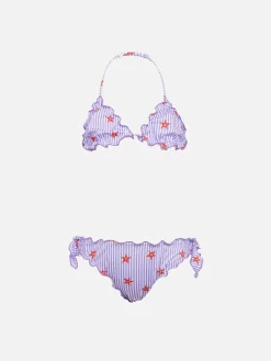 Klassischer Mädchen-Triangel-Bikini Cris mit Seesternen-Print