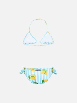 Klassischer Mädchen-Triangel-Bikini Cris mit Zitronenprint