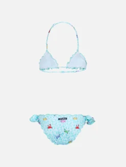 Klassischer Mädchen-Triangel-Bikini Cris mit Krabben-Print