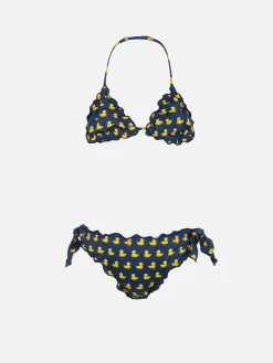 Klassischer Triangel-Bikini Cris für Mädchen mit Enten-Print