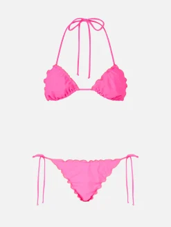 Klassischer Triangel-Bikini für Damen in Neonrosa Schütze Miami