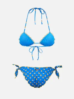 Klassischer Triangel-Bikini Sarius mit Ducky Napoli-Print für Damen | SSC NAPOLI SPECIAL EDITION