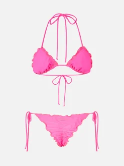 Klassischer Triangel-Bikini für Damen in Neonrosa Schütze Miami