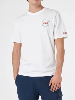 Klassisches Herren-T-Shirt „Portofino“ aus Baumwolljersey mit „Forte dei Drammi“-Stickerei | INSULTI LUMINOSI SONDEREDITION