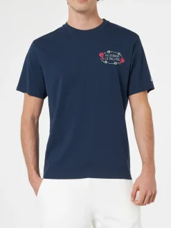 Klassisches Herren-T-Shirt aus Baumwolljersey „Portofino“ mit „Mi girano le palline“-Stickerei | INSULTI LUMINOSI SONDEREDITION