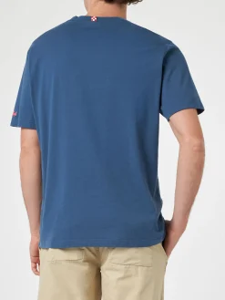 Klassisches Herren-T-Shirt Portofino aus Baumwolljersey mit Domani-Smetto-Stickerei
