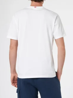 Klassisches Herren-T-Shirt „Portofino“ aus Baumwolljersey mit „Forte dei Drammi“-Stickerei | INSULTI LUMINOSI SONDEREDITION