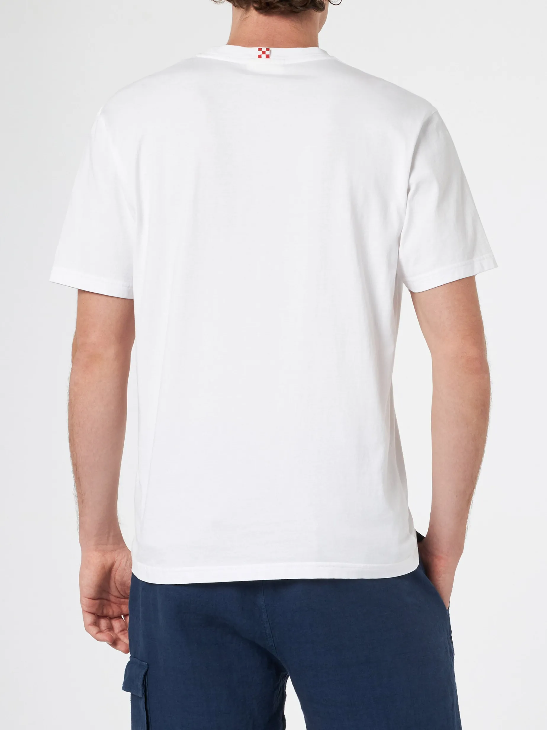 Klassisches Herren-T-Shirt „Portofino“ aus Baumwolljersey mit „Forte dei Drammi“-Stickerei | INSULTI LUMINOSI SONDEREDITION