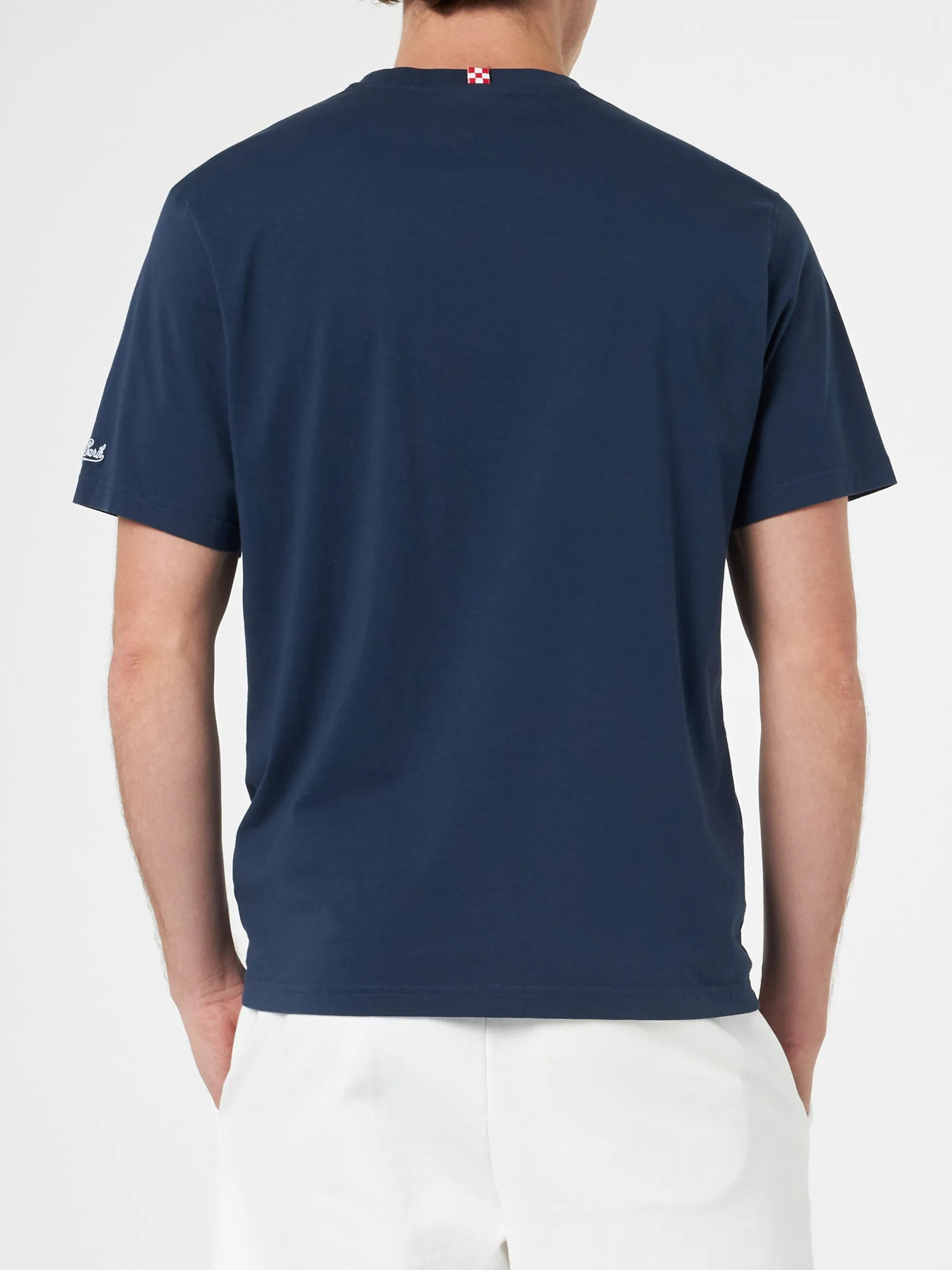 Klassisches Herren-T-Shirt aus Baumwolljersey „Portofino“ mit „Mi girano le palline“-Stickerei | INSULTI LUMINOSI SONDEREDITION