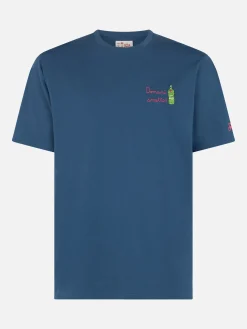 Klassisches Herren-T-Shirt Portofino aus Baumwolljersey mit Domani-Smetto-Stickerei