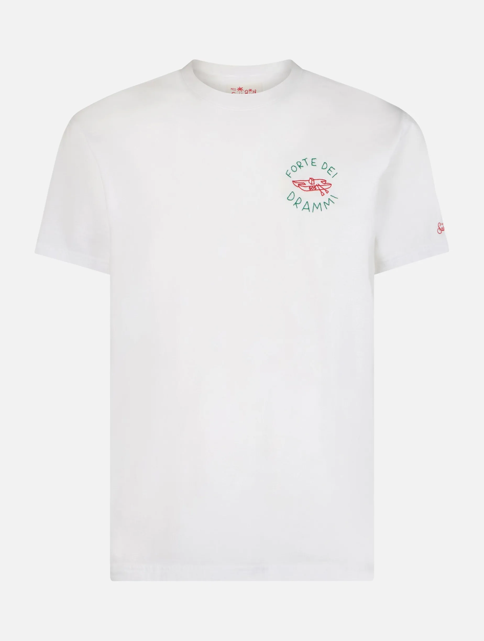 Klassisches Herren-T-Shirt „Portofino“ aus Baumwolljersey mit „Forte dei Drammi“-Stickerei | INSULTI LUMINOSI SONDEREDITION