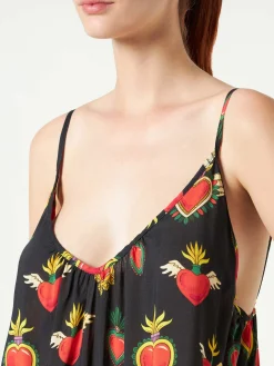 Kleid mit Secret-Herzmuster und Schulterträgern