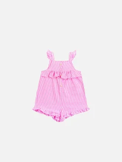 Kleines rosa gestreiftes Babykleid