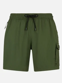 Komfort- und Stretch-Badeshorts für Herren in Militärgrün