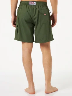 Komfort- und Stretch-Badeshorts für Herren in Militärgrün
