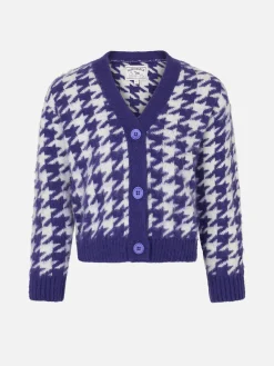 Kurz geschnittener Mädchen-Cardigan mit Schmuckknöpfen