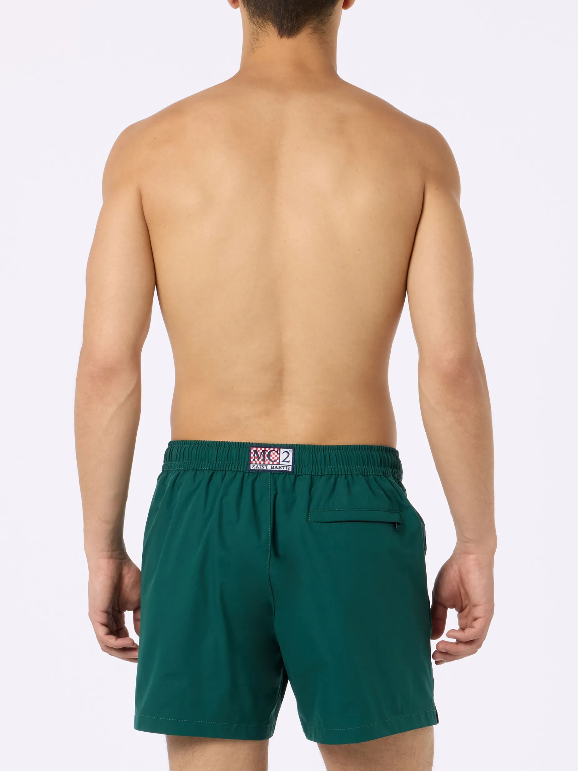 Kurze Herren-Badeshorts Master in britischem Grün