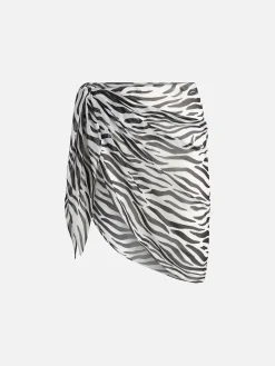 Kurze Pareo-Serie für Damen mit Zebramuster