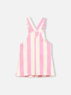 Kurzer Jeans-Overall mit rosa Streifen für Mädchen, Tecla Jr