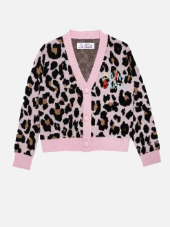 Kurzer Mädchen-Cardigan mit Saint-Barth-Stickerei