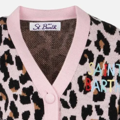 Kurzer Mädchen-Cardigan mit Saint-Barth-Stickerei