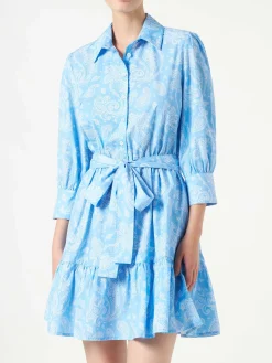 Kurzes Baumwollkleid mit Paisley-Print Daisi