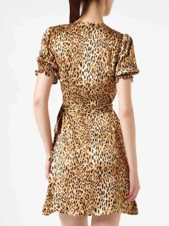 Kurzes Damenkleid mit Leopardenmuster
