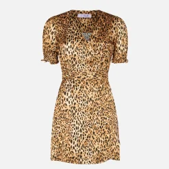 Kurzes Damenkleid mit Leopardenmuster