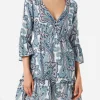 Kurzes Damenkleid mit Paisley-Print