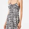 Kurzes Kleid mit Zebramuster