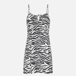 Kurzes Kleid mit Zebramuster