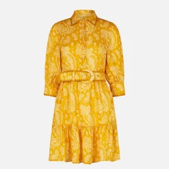 Kurzes Leinenkleid Daisi mit Paisley-Print