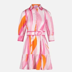 Kurzes Leinenkleid mit Wellenprint Daisi