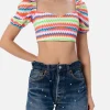 Kurzes Top aus Raschelstrick für Damen